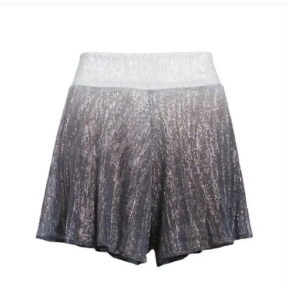 Show Me Your Mumu Metallic Carlos Swing Shorts in Icicle Drip size Small